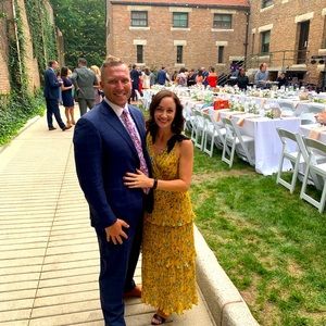 Lulu’s Brand Yellow Floral Pleated Dress - Small